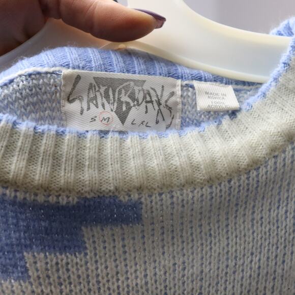 Vintage Saturdays Abstract Knit Sweater | 90s Pastel Graphic Pullover | Men’s M - Picture 6 of 6